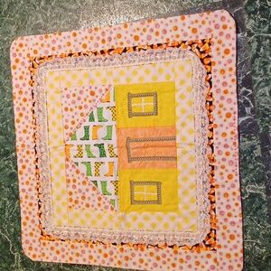 Handcrafted baby blanket carrier cover or wall decor